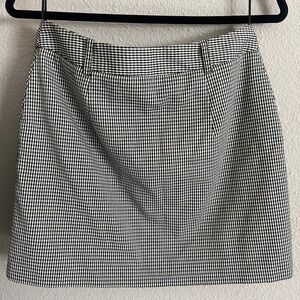 Topshop Black and White Gingham Mini Skirt